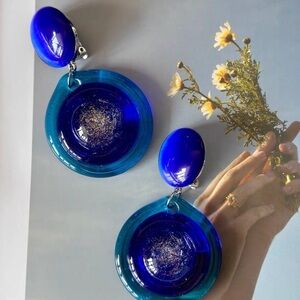 Elegant Blue Dangle Earrings